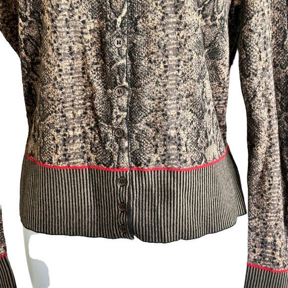 Anthropologie AldoMartins 12 Cardigan Sweater Wool Blend‎ Snakeskin print - Picture 5 of 12